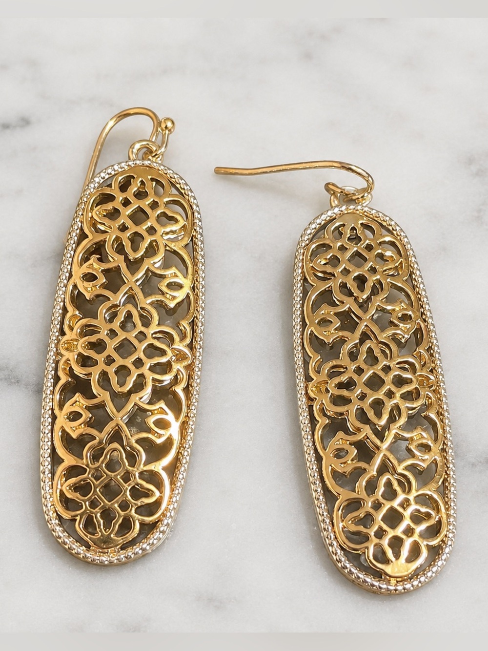Kendra Scott Gold Filigree Drop Earrings w/ Dust Bag & new-style Gift Box!
